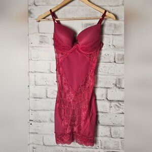 COQUETTE Scalloped Lace Chemise with Underwire Push-Up Cups Lingerie